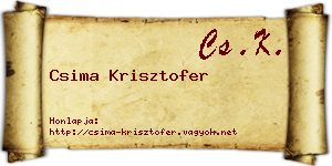 Csima Krisztofer névjegykártya