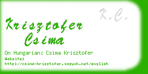 krisztofer csima business card